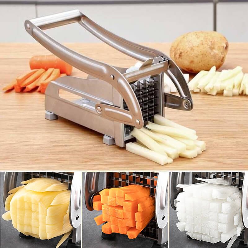Cortador de Papas Fritas Profesional 2 en 1 – Papas, verduras y más al toque
