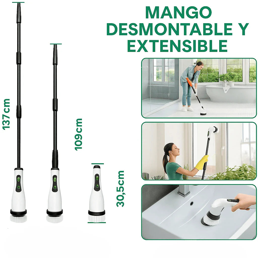 Limpia más rápido, sin esfuerzo ni dolor: ¡Descubre el cepillo 9 en 1 que hace el trabajo por ti!