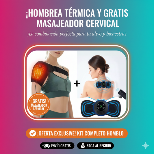 COMBO Hombrera Térmica Calor + GRATIS masajeador para el cuello