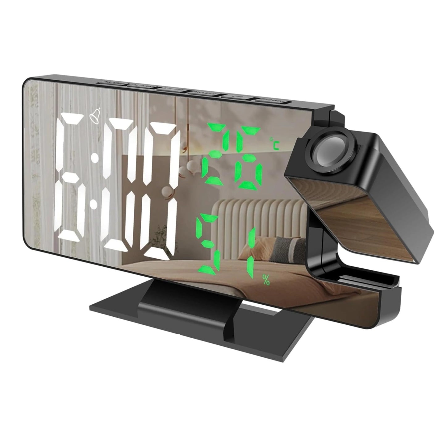 reloj digital - espejo y proyector