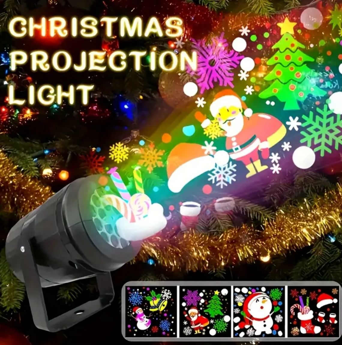 Proyector Navideño LED 3D – Ilumina tu hogar con la magia de la Navidad en segundos